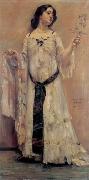 Lovis Corinth Portrait of Charlotte Berend-Corinth in a white dress oil painting artist